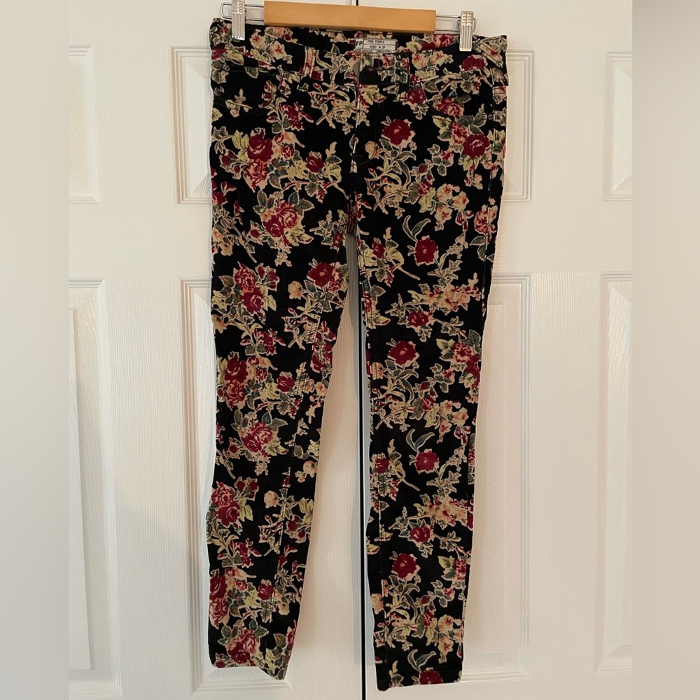Free People Floral Corduroy Pants